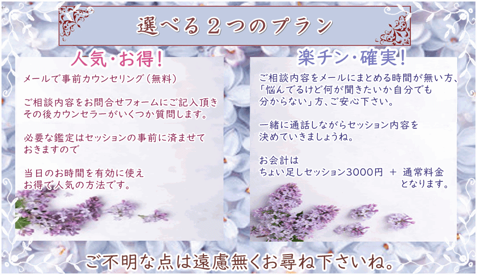 選べる２つのセッションプラン